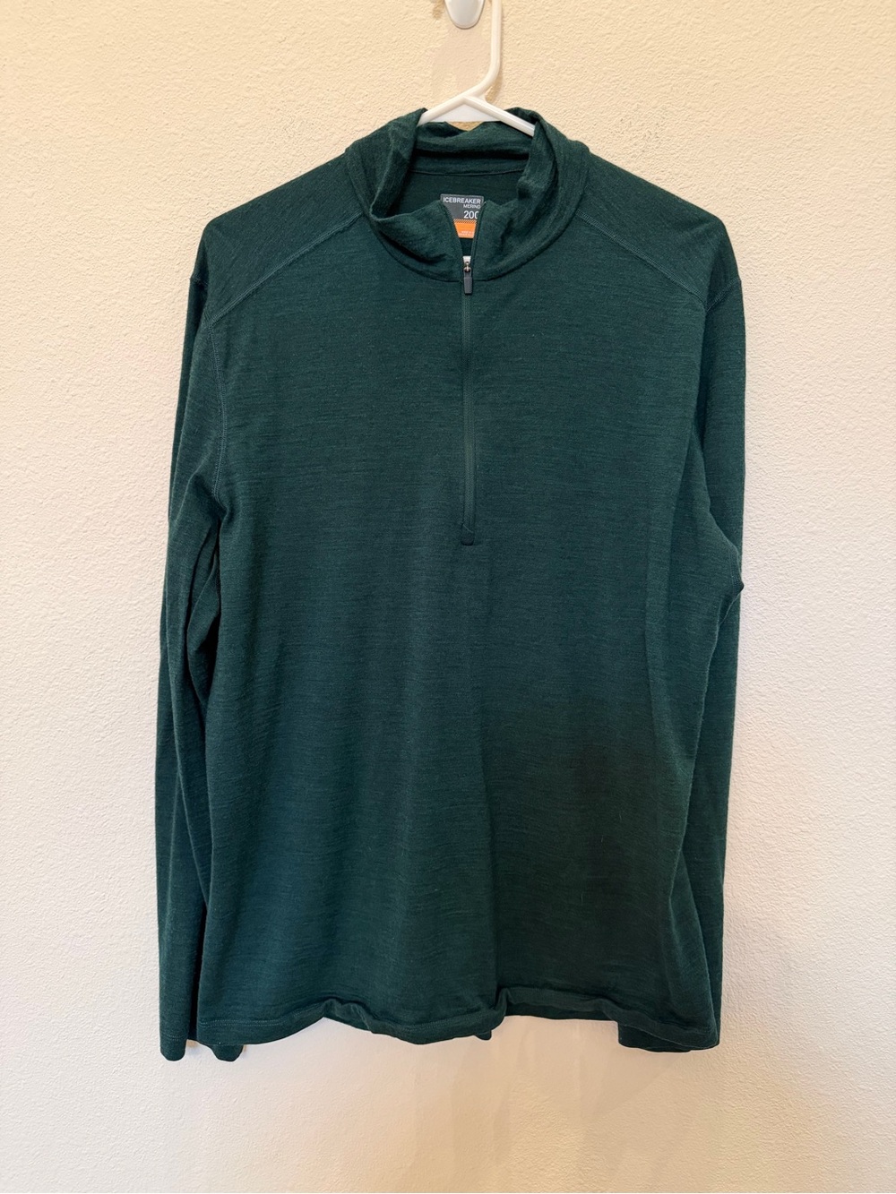 Icebreaker Merino 200 Green Center Half-Zip Pullover Size XL